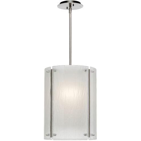 Textured Glass LED 12.4 inch Beige Silver Pendant Ceiling Light in 3000K LED, Metallic Beige Silver, Frosted Granite, Oversized